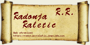 Radonja Raletić vizit kartica